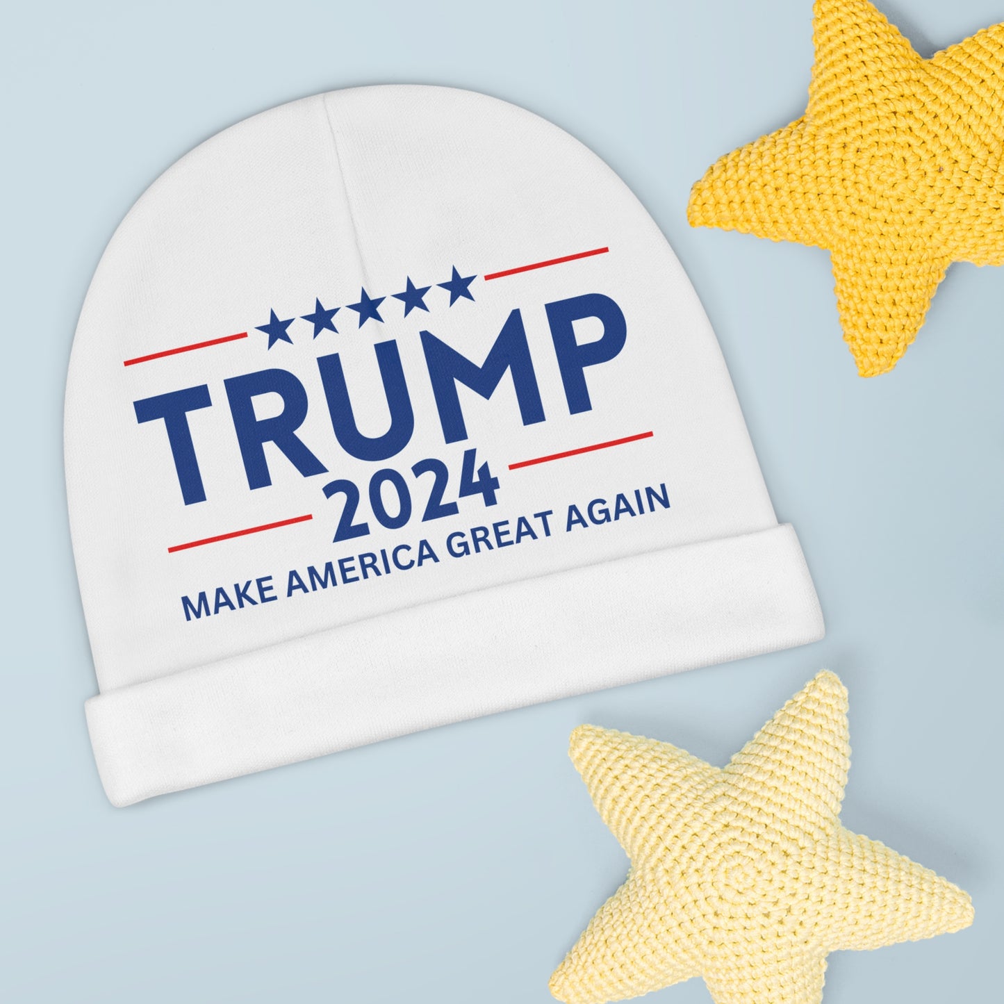 Trump 2024 MAGA White Baby Beanie