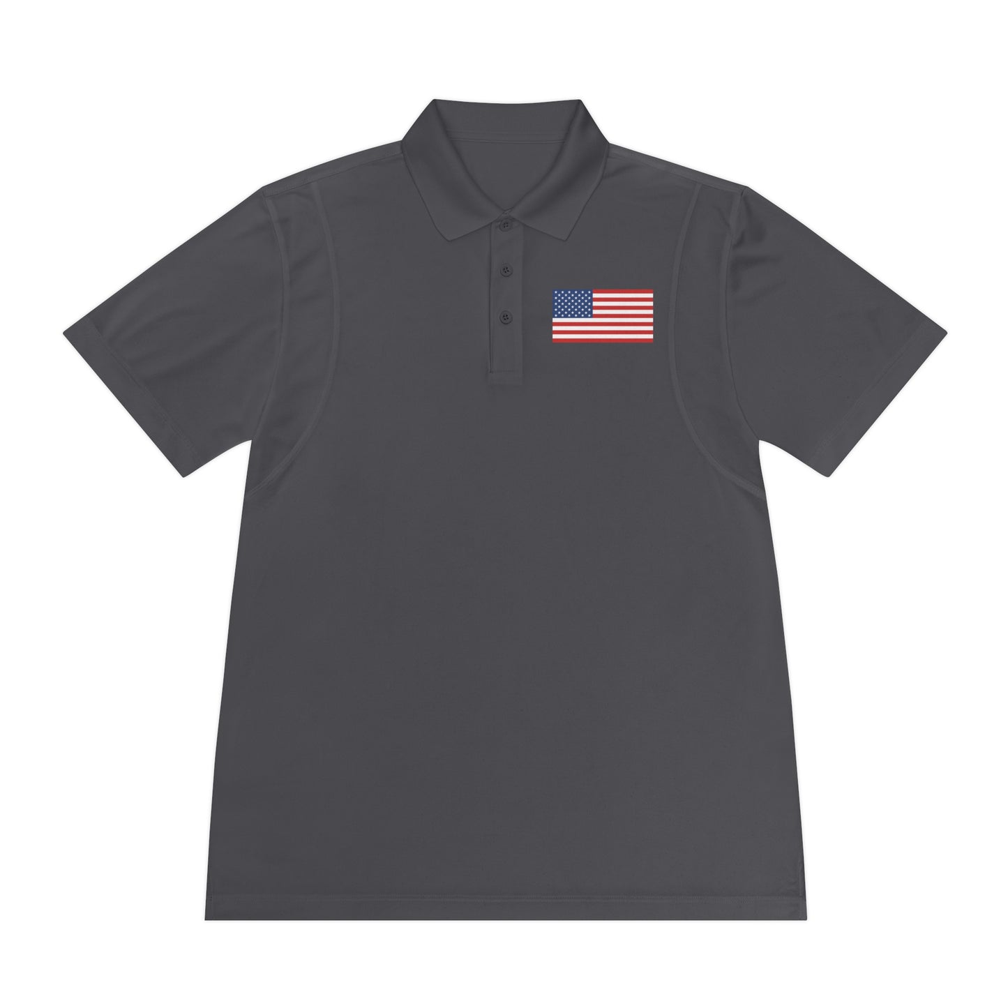 Men's US Flag 100% Polyester Polo - Assorted Colors