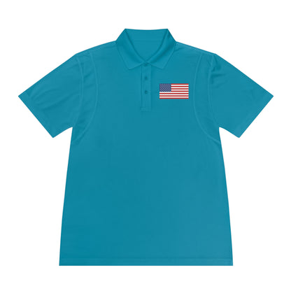 Men's US Flag 100% Polyester Polo - Assorted Colors