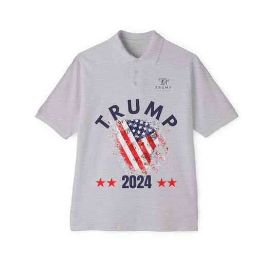 Trump 2024 Campaign 100% Cotton Polo - White or Grey