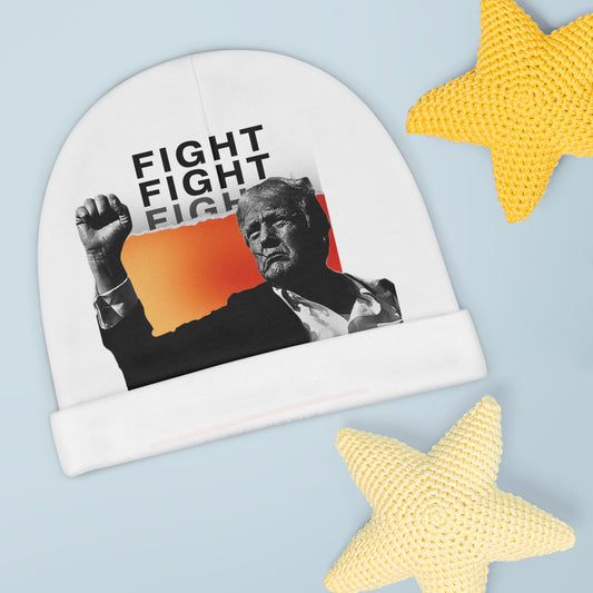 Trump FIGHT FIGHT FIGHT White Baby Beanie