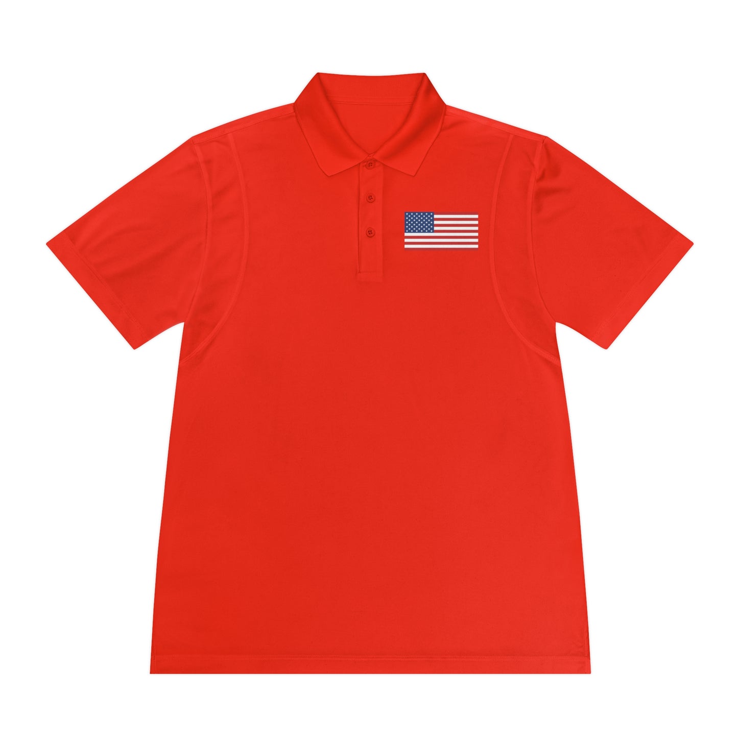 Men's US Flag 100% Polyester Polo - Assorted Colors