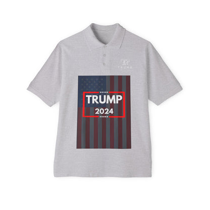 Trump 2024 Flag Design 100% Cotton Polo - Assorted Colors